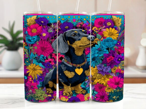 Dachshund Dogs Tumbler Wrap Seamless