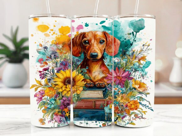 Dachshund Puppy Flowers Watercolor Embroidery Review