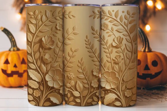 Gold Floral Embossed 20oz Tumbler Review for Embroidery Projects
