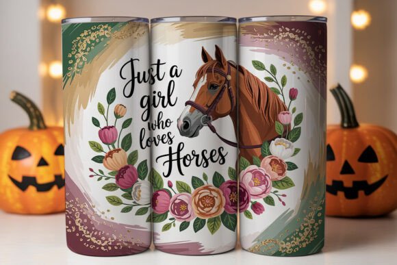 Horse Girl Floral 20oz Tumbler Wrap