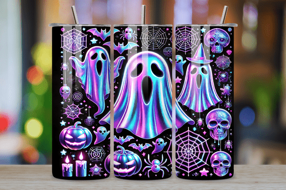 Neon Ghost Boo Halloween Tumbler Wrap Review