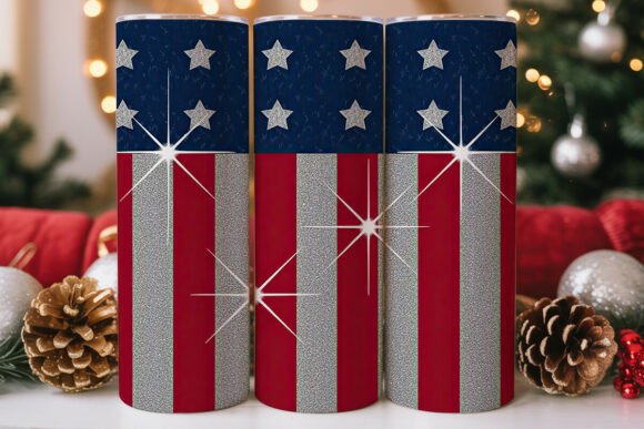Patriotic Glitter Flag Tumbler Wrap Design Review