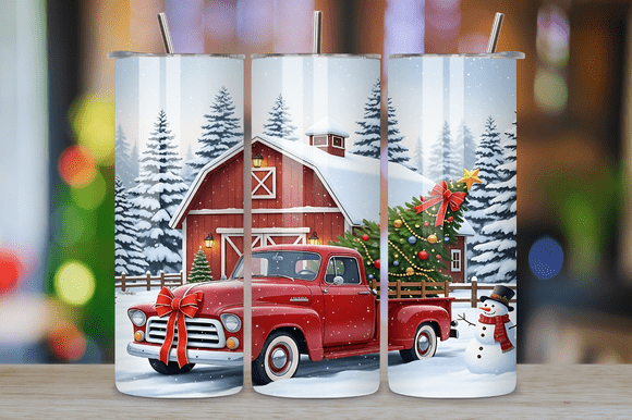 Red Truck Christmas Tumbler Wrap Review
