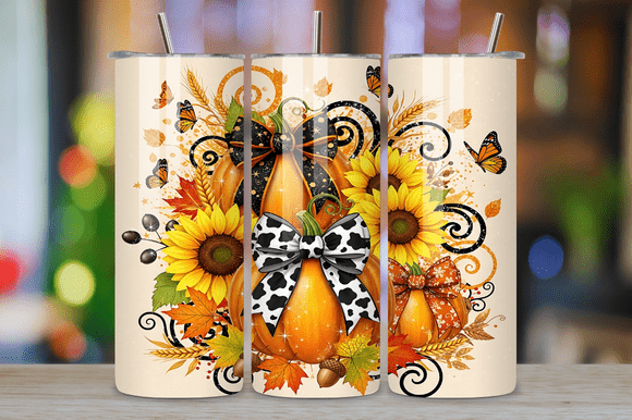 Sunflower Pumpkin Fall Tumbler Wrap
